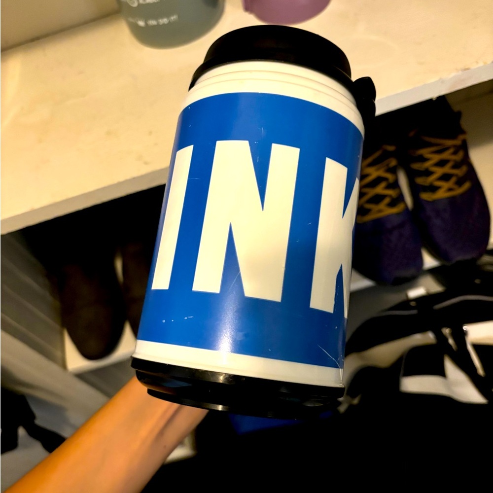 Pink straw cup